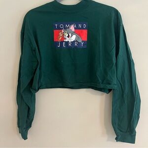 Retro Tom and jerry cropped long sleeve